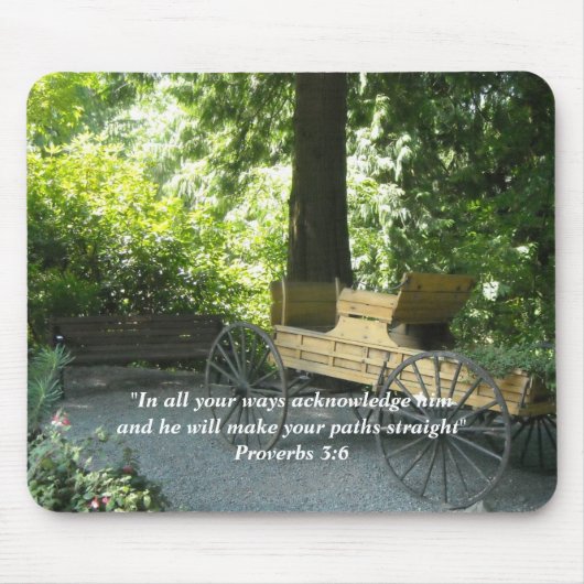 Alter Wagen mit Bibelvers Mousepad (Vorne)
