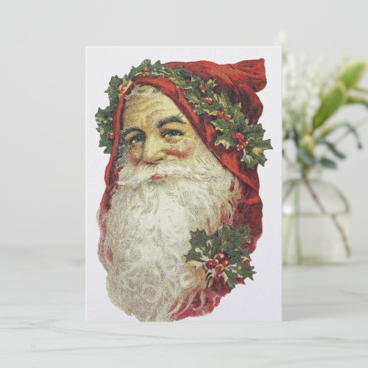 Alter Weihnachtsmann Feiertagskarte (Stehend Vorderseite)