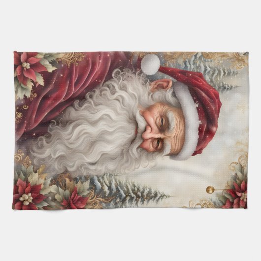 Alter Weihnachtsmann Geschirrtuch (Horizontal)