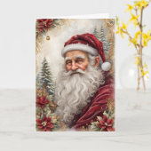 Alter Weihnachtsmann Karte (Gelbe Blume)