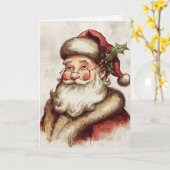 Alter Weihnachtsmann Karte (Gelbe Blume)