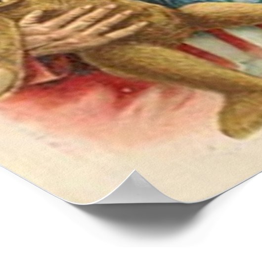 Alter Weihnachtsmann und Spielzeug Poster (Ecke)