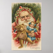 Alter Weihnachtsmann und Spielzeug Poster (Vorne)