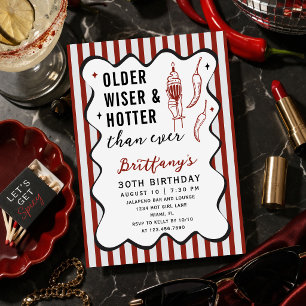 Älter Weiser Heißer Als Je Retro 30. Geburtstag Einladung