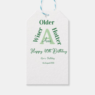 älter weiser heißer Happy 40. Geburtstag grün fett Geschenkanhänger