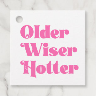 Älter Weiser Heißer Heißrosa Retro Geburtstagsfeie Geschenkanhänger