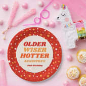 Älter Weiser Heißer Retro Rotes Geburtstag Pappteller (Party)