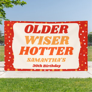 Älter Weiser Heißer Retro Rotes Geburtstagsbanner Banner