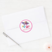Älter Weiser Heißerer Hellrosa Flamingo Geburtstag Runder Aufkleber (Umschlag)