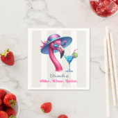 Älter Weiser Heißerer Rosa Flamingo Geburtstag Serviette (Beispiel)