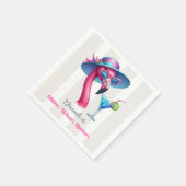 Älter Weiser Heißerer Rosa Flamingo Geburtstag Serviette (Ecke)