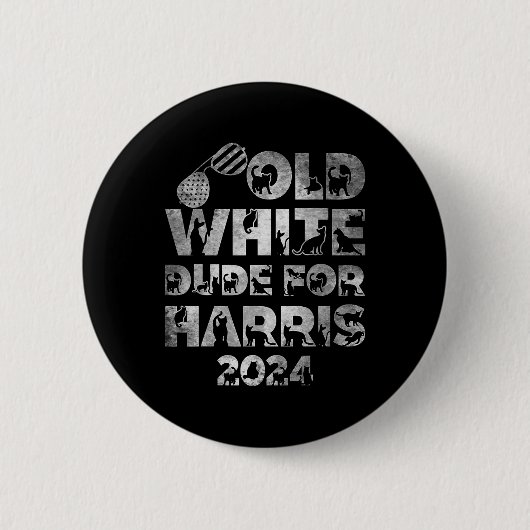Alter weißer Typ für Harris Kamala Harris 2024 Pre Button (Vorderseite)