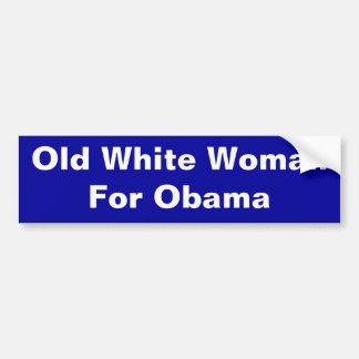 Alter weißer WomanFor Obama - besonders Autoaufkleber