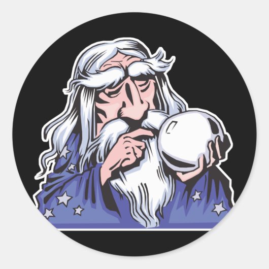 alter weißer Zauberer merlin Runder Aufkleber (Vorderseite)