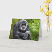 Älter werdendes Tier mürrischer Gorilla Geburtstag Karte (Gelbe Blume)