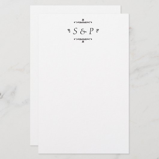 Alter Westen/viktorianisches Blumen mit Text Briefpapier (Vorne/Hinten)