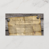 Alter Westen wollte Plakat ~ Tischler, Klempner, Visitenkarte (Rückseite)