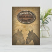 alter Western Cowboy Country Probe Dinner einladen Einladung (Stehend Vorderseite)