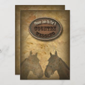alter Western Cowboy Country Wedding Einladung (Vorne/Hinten)