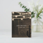 Alter Western Saloon Rustikale Hochzeit retten das Ankündigungspostkarte (Stehend Vorderseite)