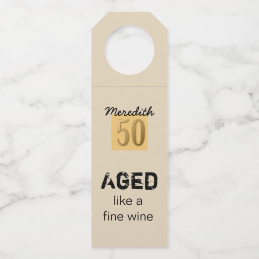 Alter wie ein guter Wein Flaschenanhänger (Vorderseite)