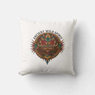 Alter wilder Geist Vintage Stammesmaske Kissen
