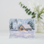 ALTER WINTER BARN VON SHARON SHARPE POSTKARTE (Stehend Vorderseite)