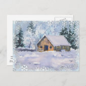 ALTER WINTER BARN VON SHARON SHARPE POSTKARTE (Vorne/Hinten)