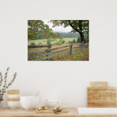 Alter Zaun auf einem Bauernhof Poster (Küche)