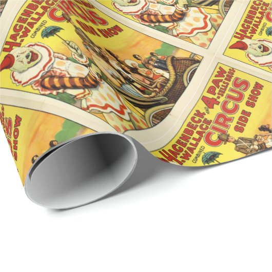 Alter Zeit Zirkus Geschenkpapier (Rolleneckpunkt)