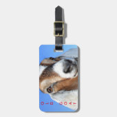 Alter Ziegen-Gepäckanhänger mit Lederband Gepäckanhänger (Vorderseite vertikal)