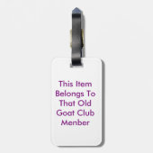 Alter Ziegen-Verein Gepäckanhänger (Rückseite vertikal)