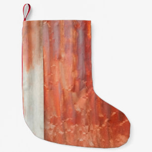 Alter Zinkhintergrund im Vintagen Stil. Steilwand Kleiner Weihnachtsstrumpf