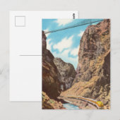 Alter Zug fährt durch eine Schlucht Postkarte (Vorne/Hinten)