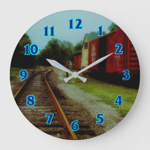 Alter Zug-Motor Große Wanduhr