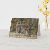 Alter Zug & Split Eisenbahnzaun - anpassen Karte (Gelbe Blume)