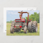 Alter Zweirad-Traktor mit Canopy Postkarte (Vorne/Hinten)