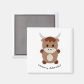 Ältere adorable Kuh Magnet (Vorderseite/Rückseite)