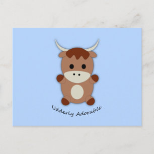 Ältere adorable Kuh Postkarte