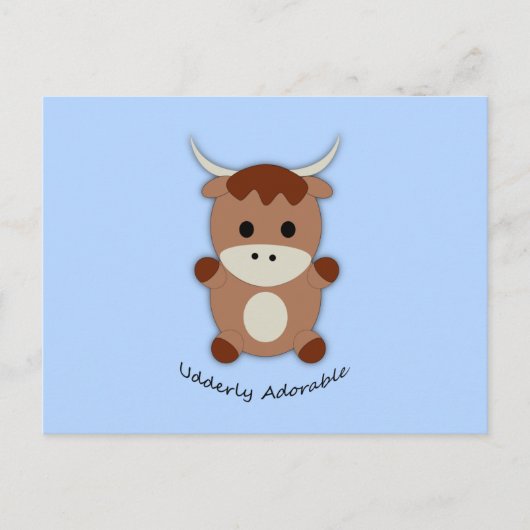 Ältere adorable Kuh Postkarte (Vorderseite)