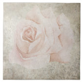 Ältere botanische Tile - Aqua und Knochen V7 Fliese (Vorderseite)