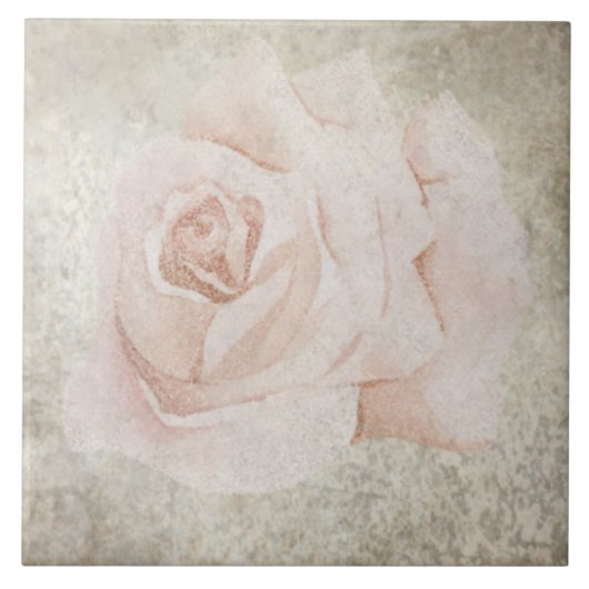 Ältere botanische Tile - Aqua und Knochen V7 Fliese (Vorderseite)