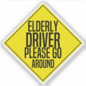 ältere Fahrer bitte gehen Aufkleber (Vorderseite)