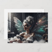 Ältere Fairy gelangweilt im Bad Postkarte (Vorne/Hinten)