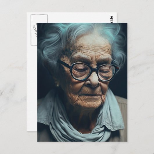 Ältere Frau Postkarte (Vorne/Hinten)