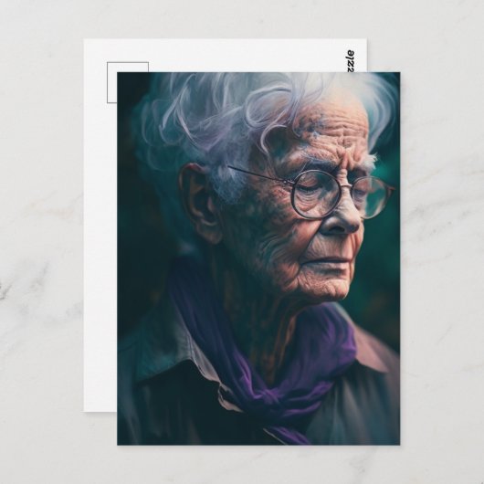 Ältere Frau Postkarte (Vorne/Hinten)