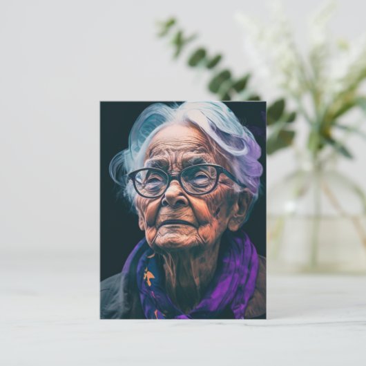 Ältere Frau Postkarte (Stehend Vorderseite)