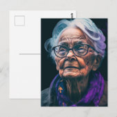 Ältere Frau Postkarte (Vorne/Hinten)