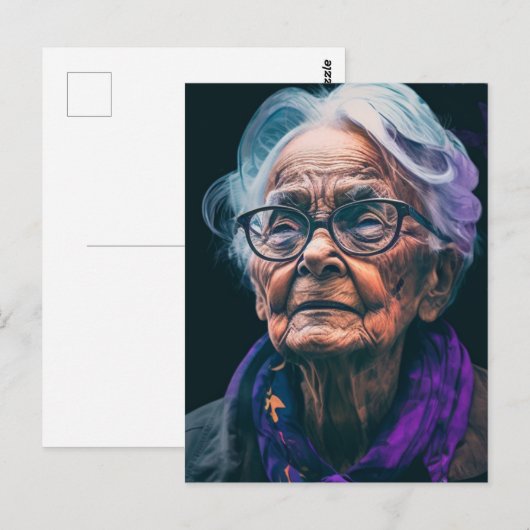 Ältere Frau Postkarte (Vorne/Hinten)