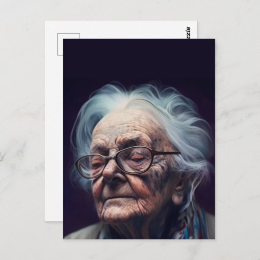 Ältere Frau Postkarte (Vorne/Hinten)